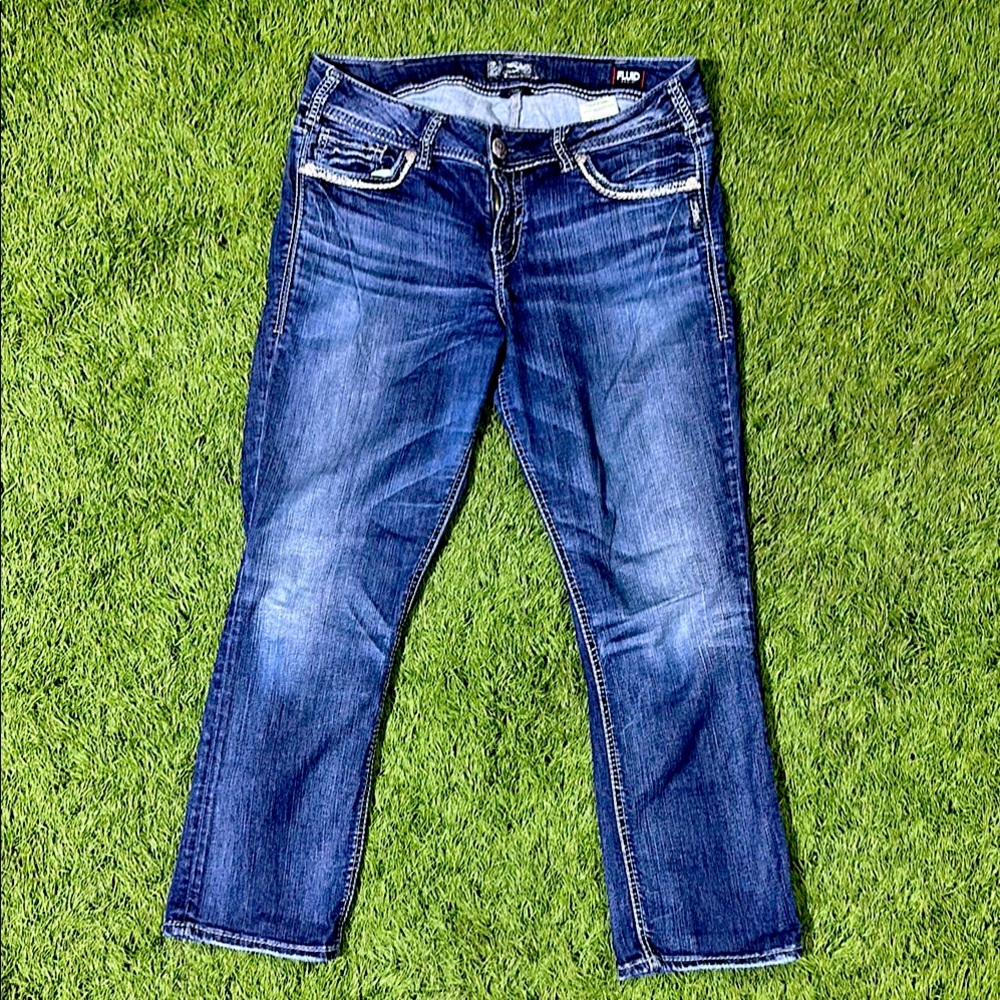 Silver Jeans Co. Women’s Fluid Denim Suki Mid Capri Jeans Size 32/23